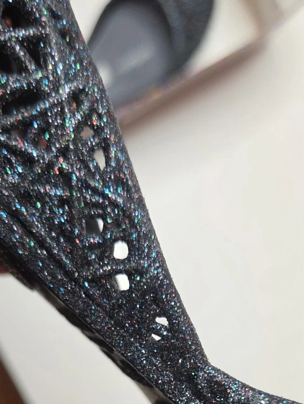 Mini Melissa Campana Zig Zag IV Inf Black Glitter Shoes Size 11 NWOT